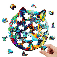 Load image into Gallery viewer, Blue Wolf Wooden Puzzle
