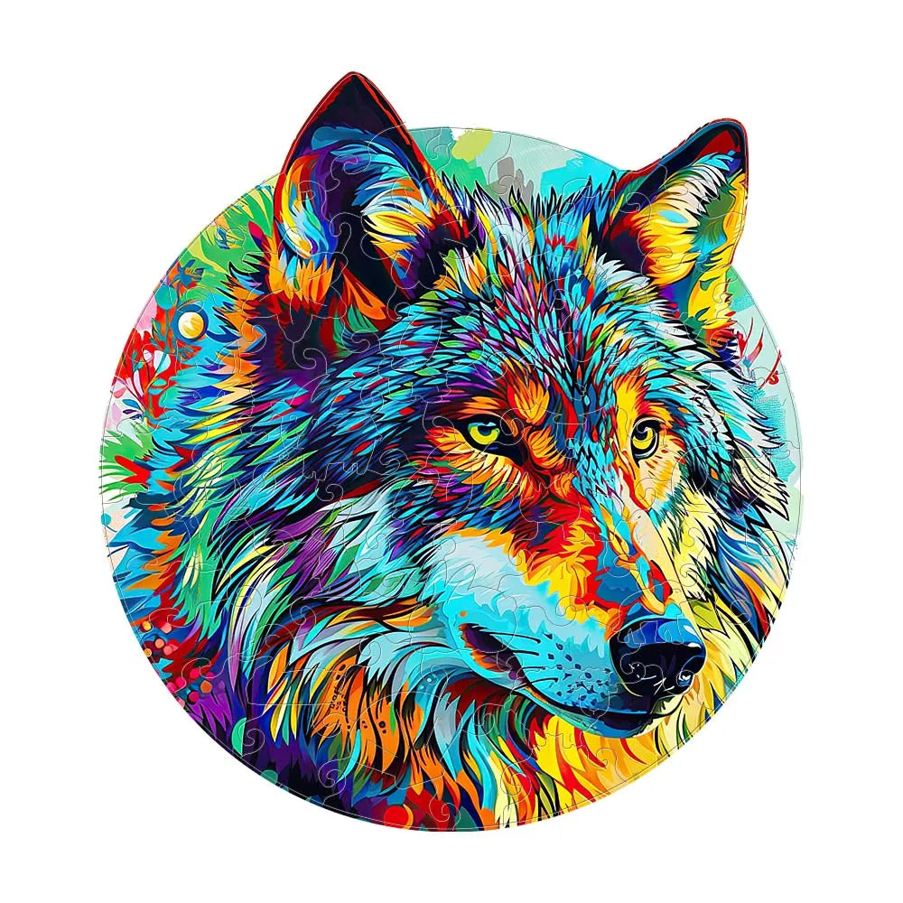 Blue Wolf Wooden Puzzle